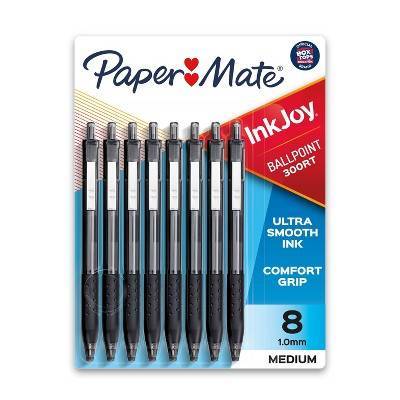 Paper Mate 300Rt Retractable Ballpoint Pens Black 8ct