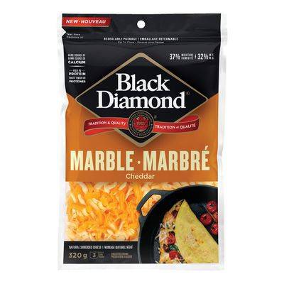 Black Diamond Shredded Marble Cheddar Cheese (320 g)
