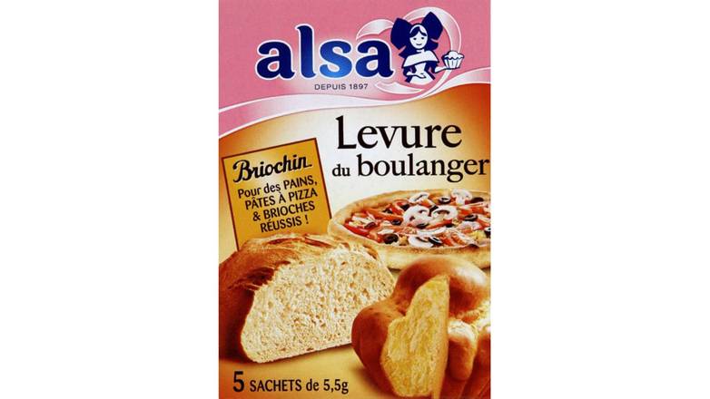 Alsa Levure du boulanger Briochin Les 5 sachets, 28g