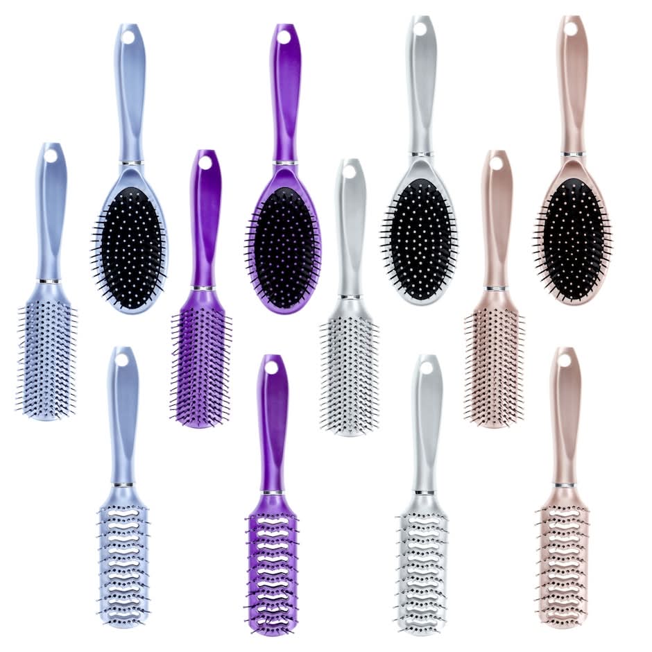 Metallic Handle Hair Brush