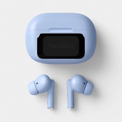 Heyday True Wireless Active Noise Cancelling Earbuds With Screen, Peri Blue
