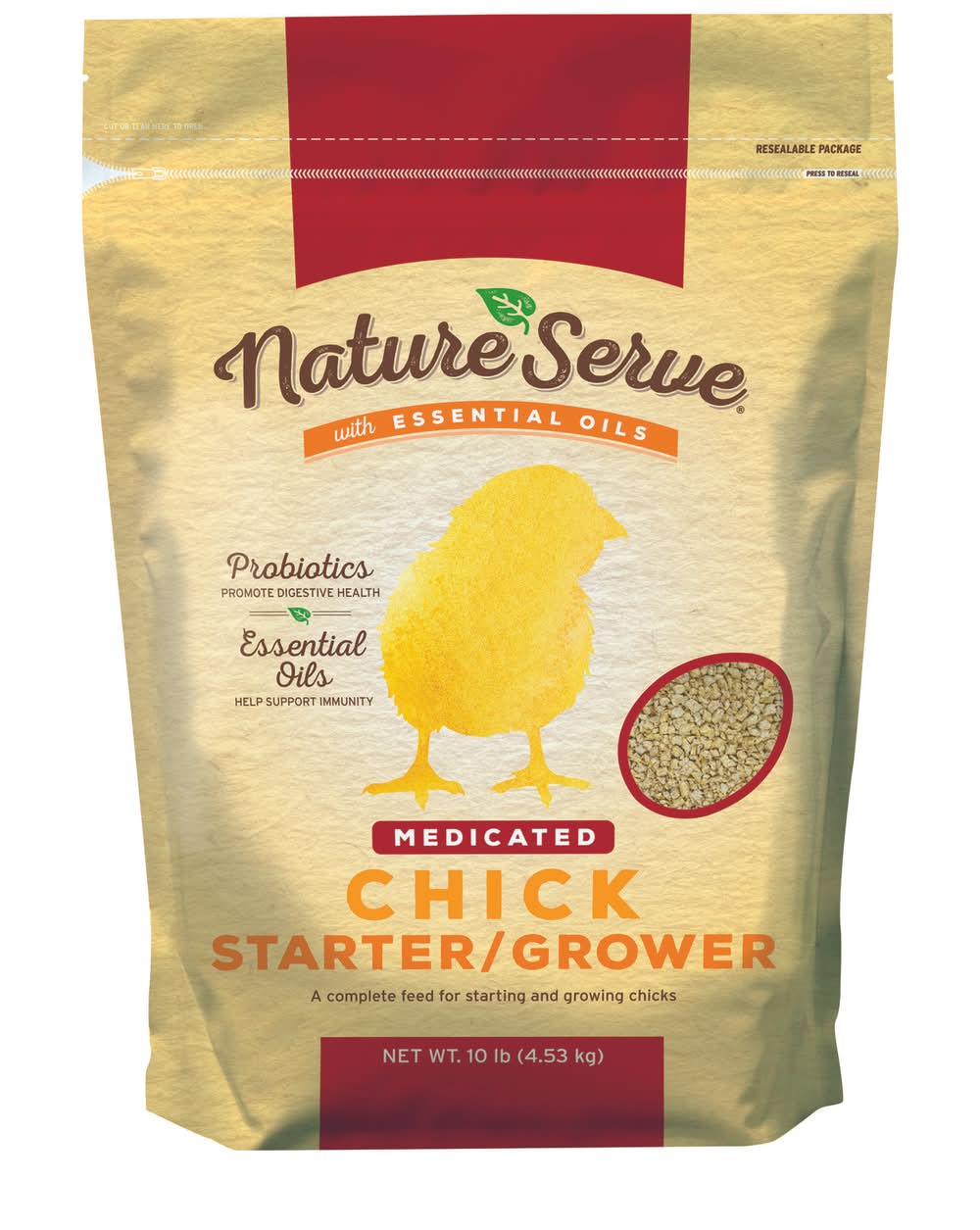 Natureserve Medicated Grower/Starter Feed Crumble For Poultry 10 Lb