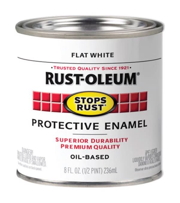 Rust-Oleum Stops Rust Indoor And Outdoor Flat White Oil-Based Protective Paint 0.5 Pt