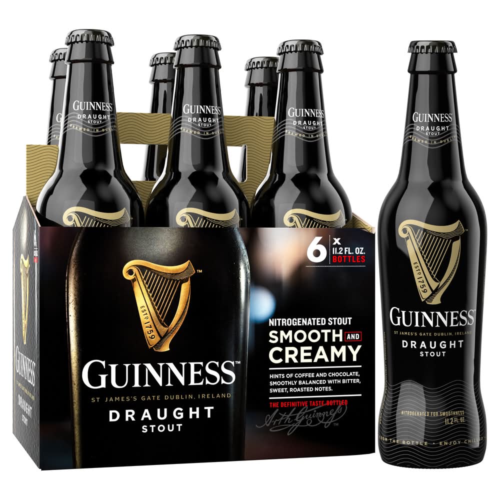 Guinness Draught Stout Beer (6 x 11.2 fl oz)