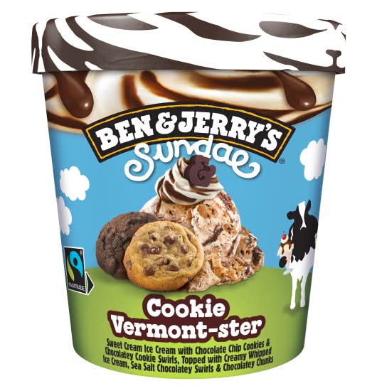 Ben & Jerry's Ice Cream Tub Cookie Vermont-Ster Sundae (427ml)