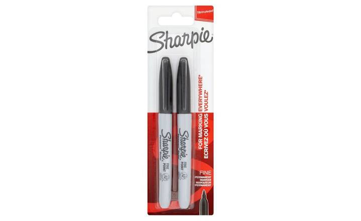 Sharpie Permanent Markers Black Pack of 2 (396277)