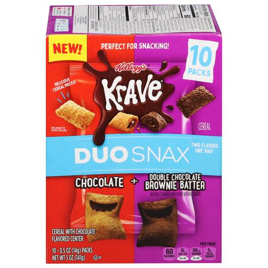 Krave Duo Snax Cereal Snacks (chocolate-double chocolate brownie batter)