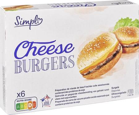 Cheeseburgers SIMPL - les 6 cheeseburgers de 125g