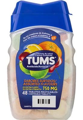 Tabletas Masticables Tums Sabores Surtidos 750 mg