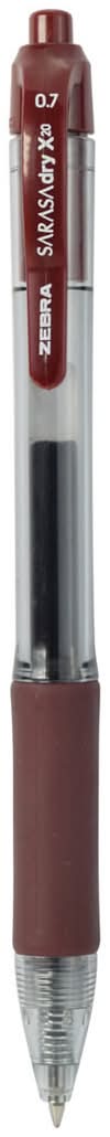 Zebra Sarasa Dry X20 Retractable Gel 0.7 Mm Pen - Mahogany