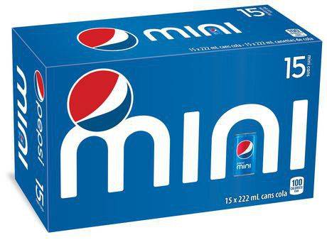 Pepsi · Sleek cola - Mini canettes de Pepsi (15 x 222 mL - 15x222ml)