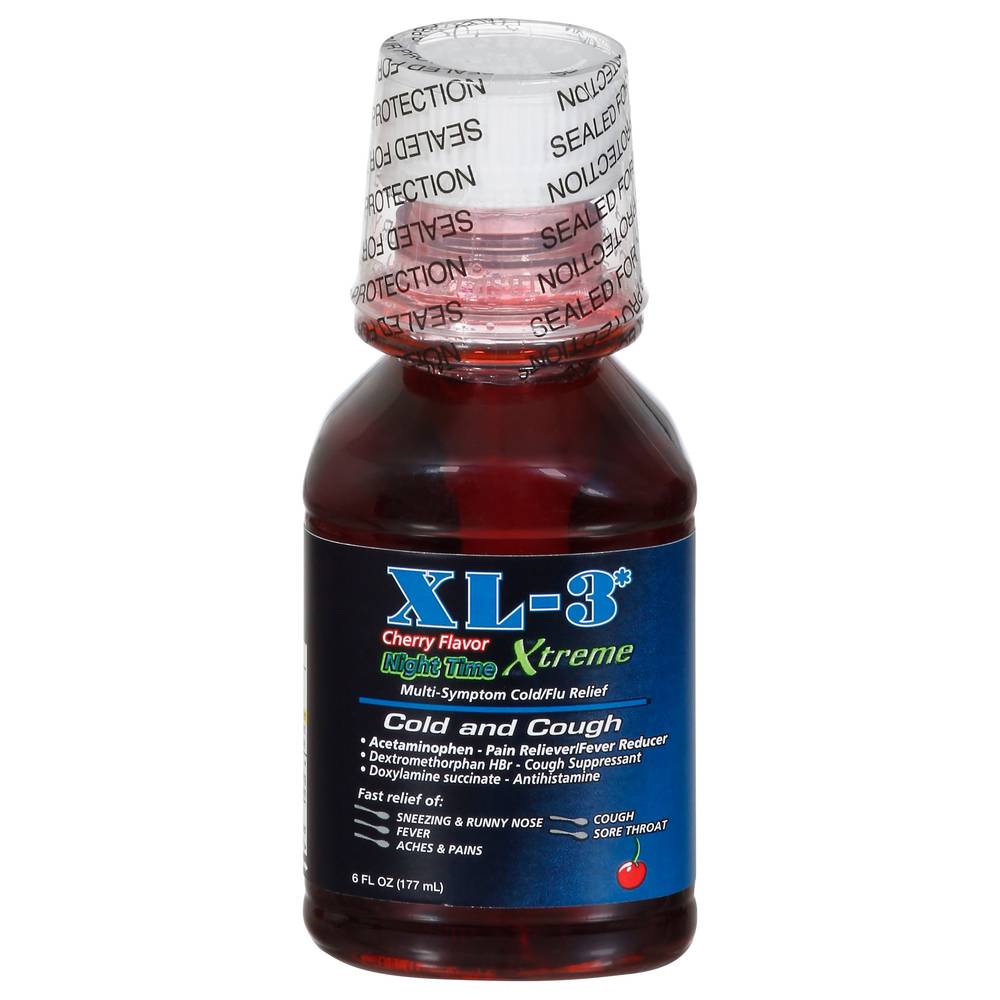 Xl-3 Xtreme Night Time Cold and Cough Syrup (cherry)