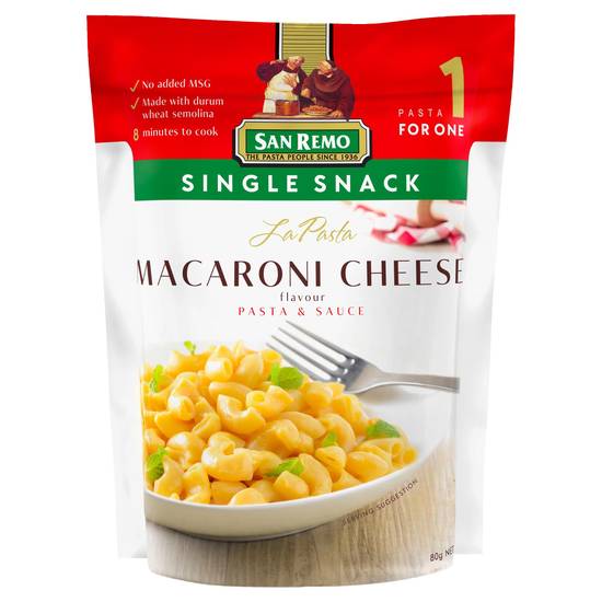 San Remo Single Snack Macaroni Cheese Pasta & Sauce 80g