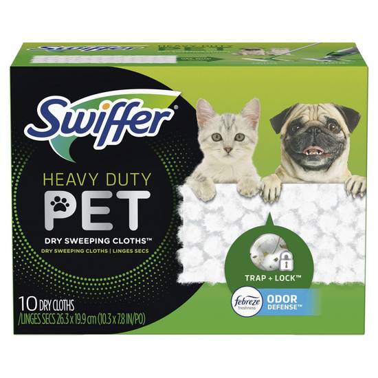 Swiffer Heavy Duty Pet Dry Sweeping Cloths (10 units)
