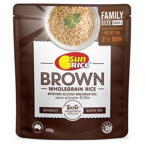 Sunrice Microwave Fragrant Brown Rice Family Size 450g