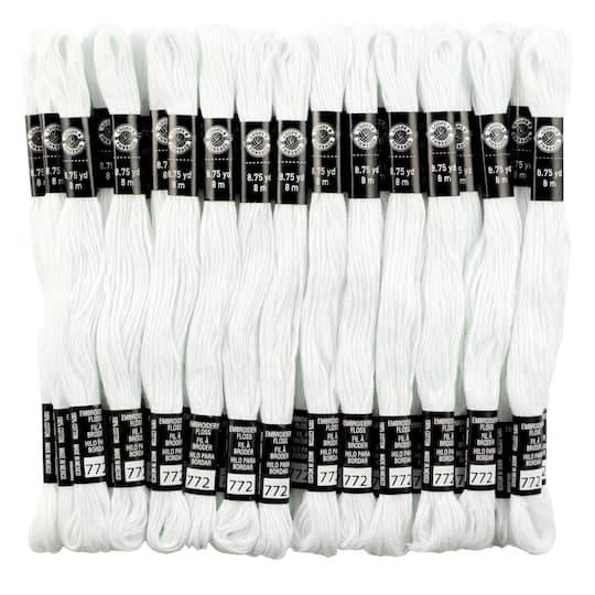 Loops & Threads Embroidery Floss pack, White (36 ct)