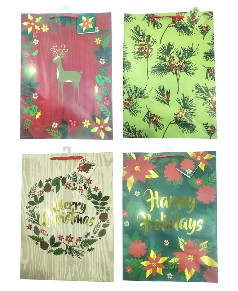 Traditional Christmas Gift Bag, XL, Assorted
