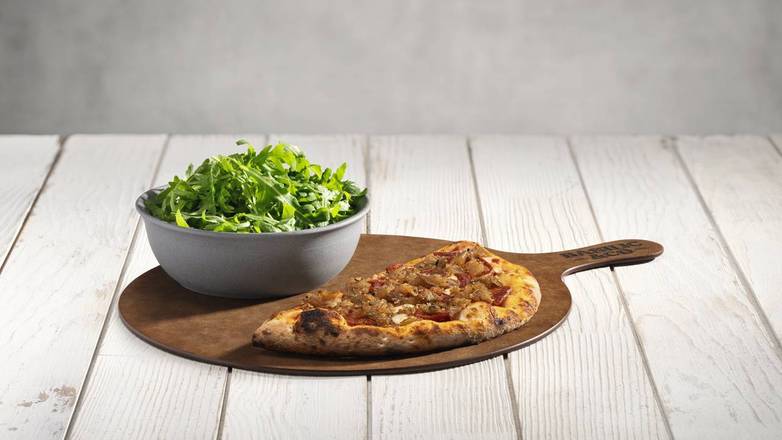 Pizzette Chorizana et salade d'accompagnement