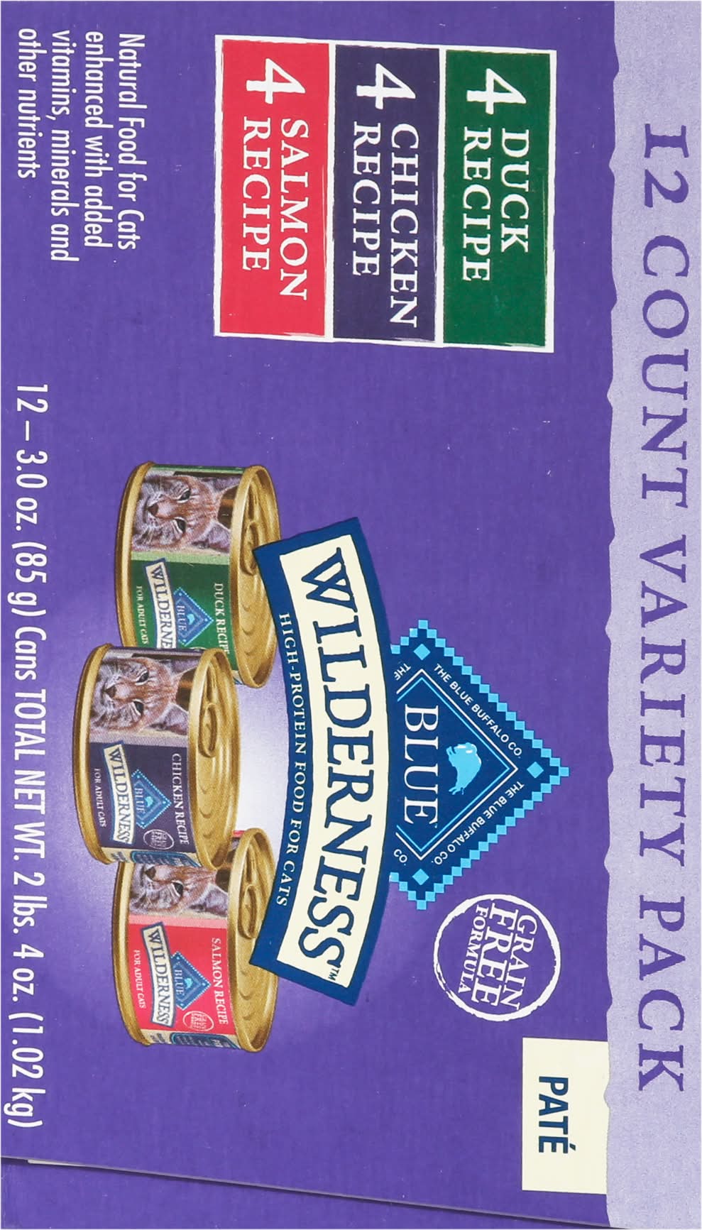 Blue Buffalo Wilderness Wet Cat Food Variety pack, Duck-Chicken-Salmon,  Adult (12 x 3 oz) | Postmates