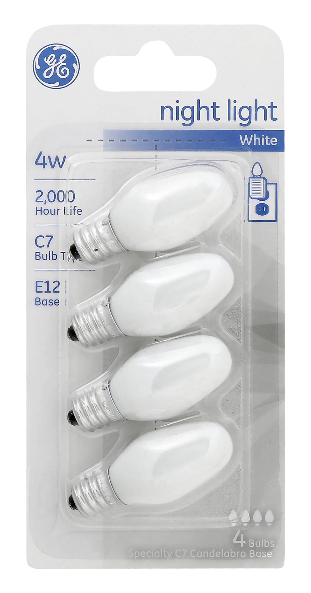 General Electric 4W White Night Light Bulbs