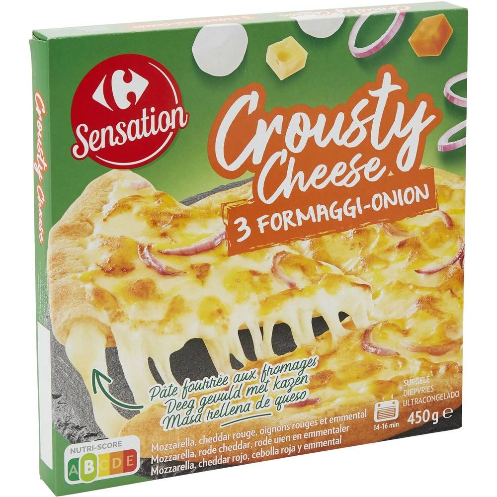 Carrefour Sensation - Pizza croustillante aux fromages (448g)