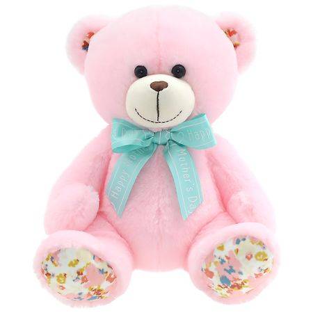 Modern Expressions Plush Bear With Happy Mother's Day Bow (11.5 inch/pink-blue)