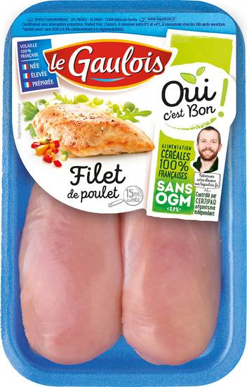 Filets de poulet blanc LE GAULOIS - la barquette de 2 - 300 g
