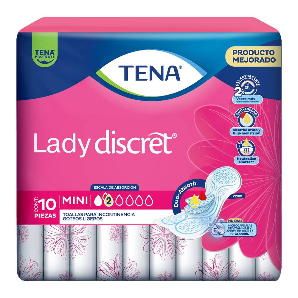 Tena protectores para incontinencia lady mini (10 piezas)