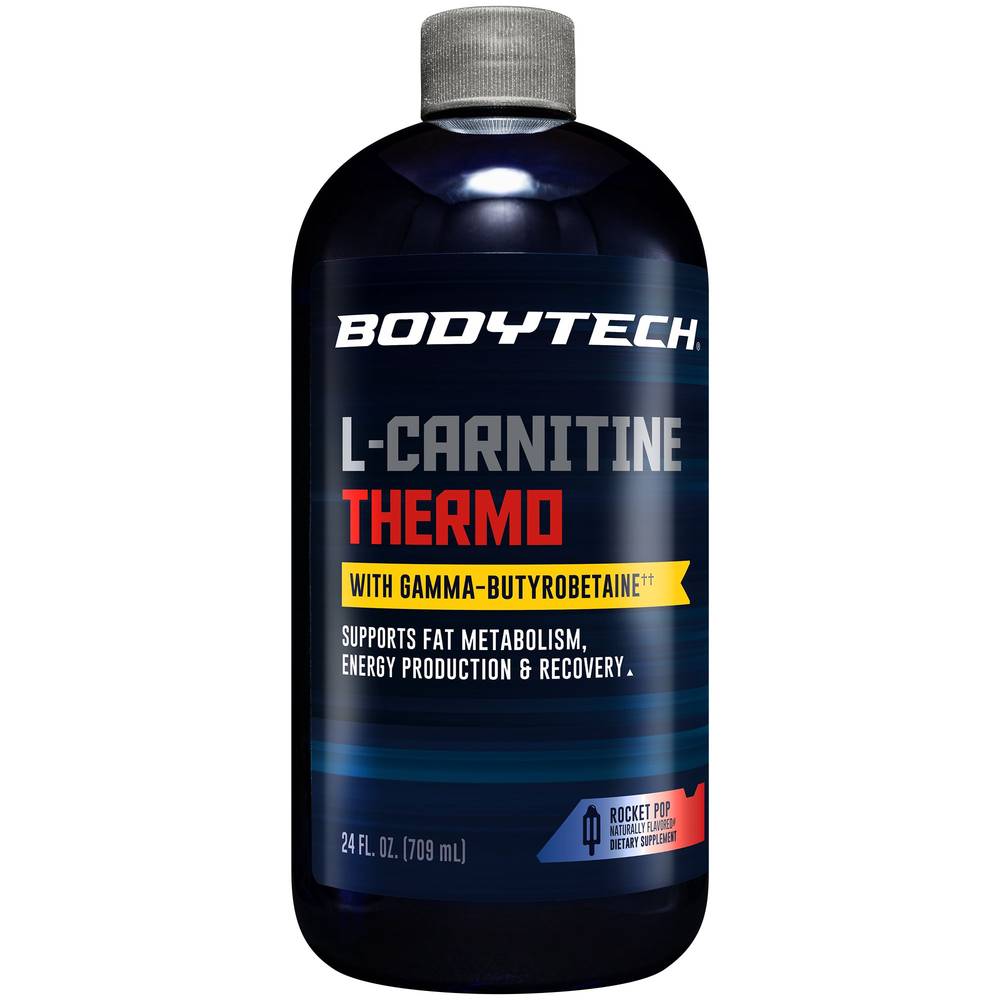 BodyTech L-Carnitine Thermo Supports Fat Metabolism, Energy Production, & Muscle Recovery, Rocket Pop (24 fl oz)