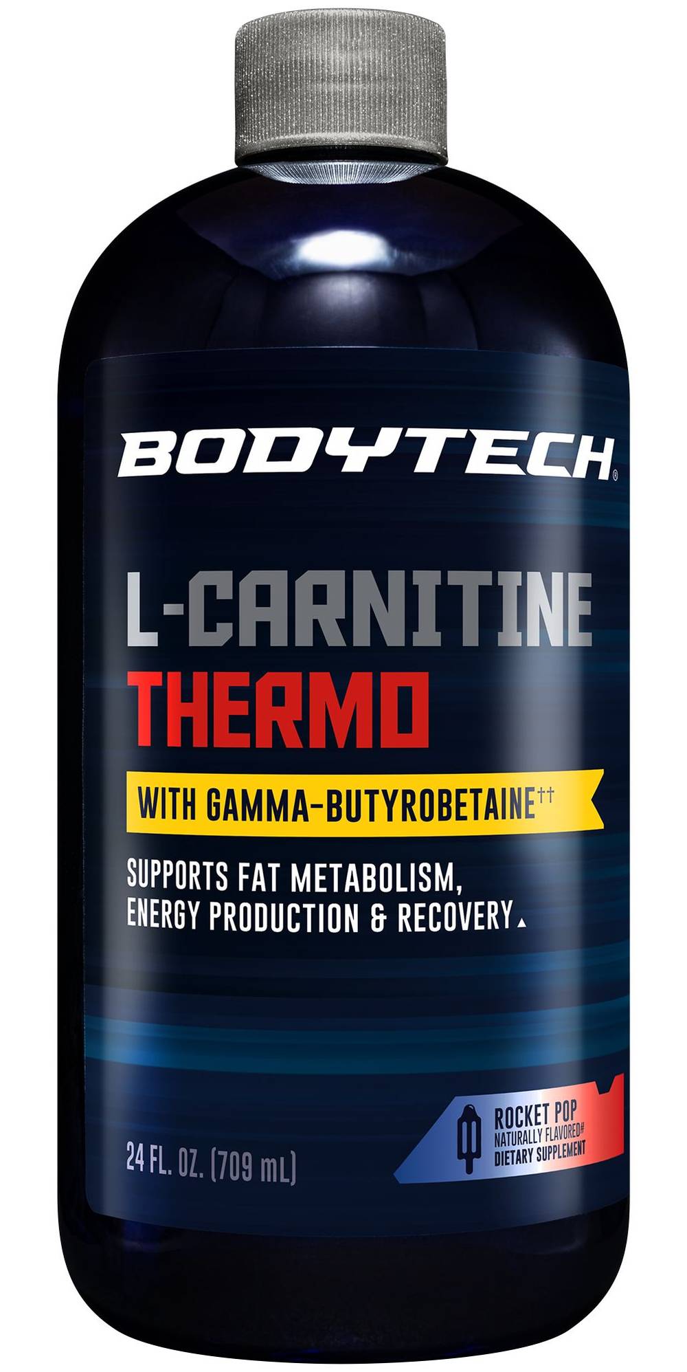 BodyTech L-Carnitine Thermo Supports Fat Metabolism, Energy Production, & Muscle Recovery, Rocket Pop (24 fl oz)