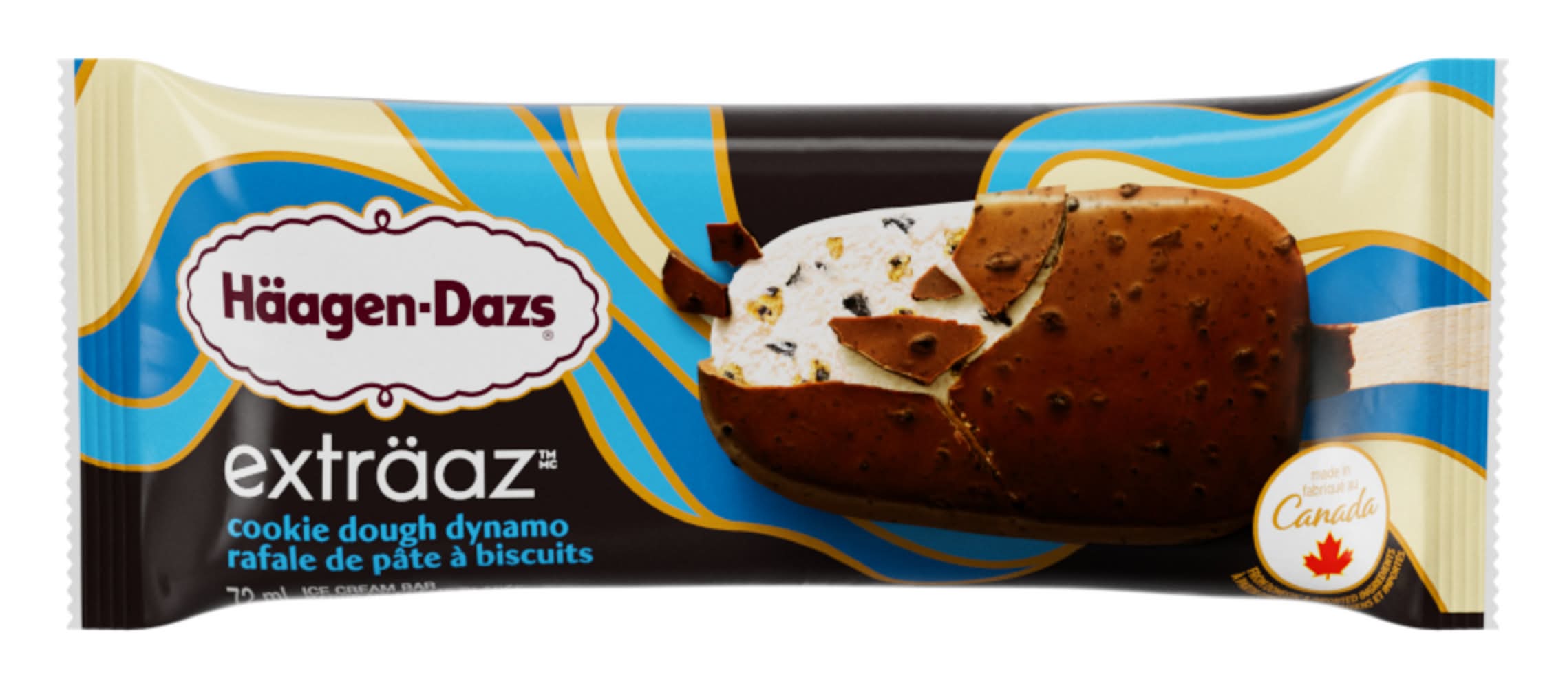 Häagen-dazs exträaz barre de crème glacée - exträaz ice cream bar, rafale de pâte à biscuits (72ml)