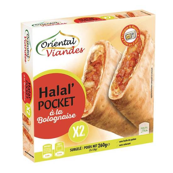 Oriental Viandes Halal'Pocket Bolognaise Halal 2X130G