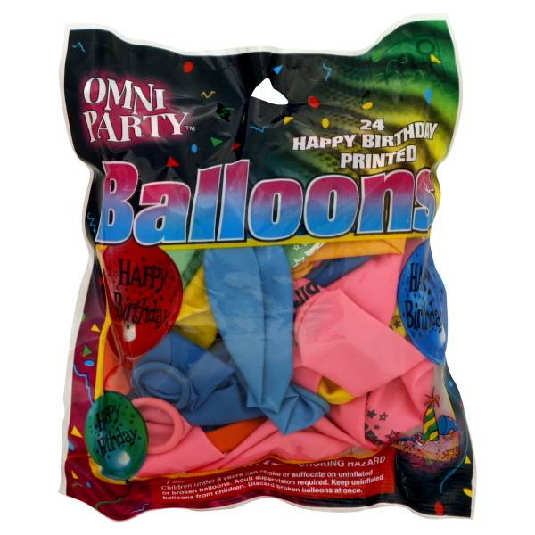 Omni Party Happy Birthday Printed Balloons (24 ct)