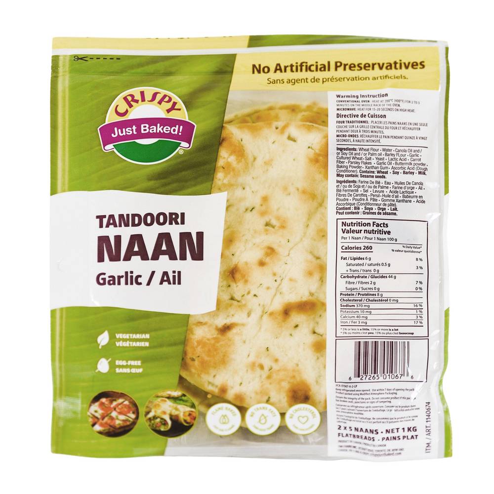 Crispy - Naans À L’Ail 2 × 500 G