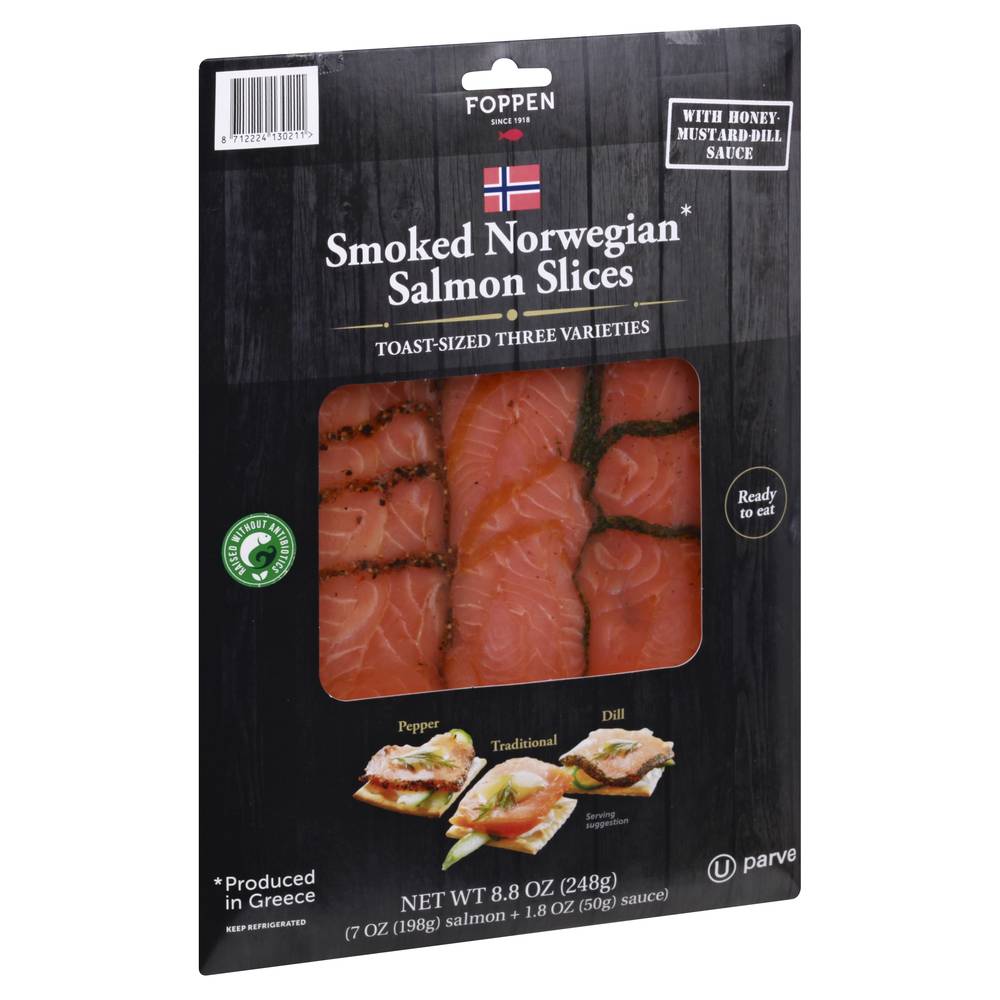 Foppen Smoked Norwegian Salmon Slices (8.8 oz)