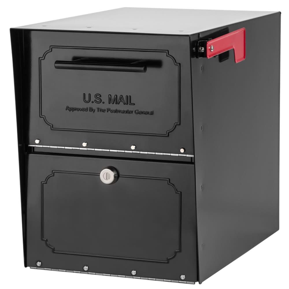 Architectural Mailboxes Oasis Classic Classic Galvanized Steel Post Mount Black Mailbox