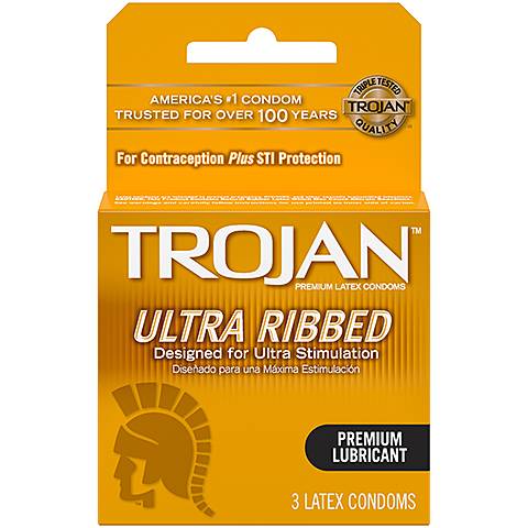 Trojan Ribbed Condom 3 Pack