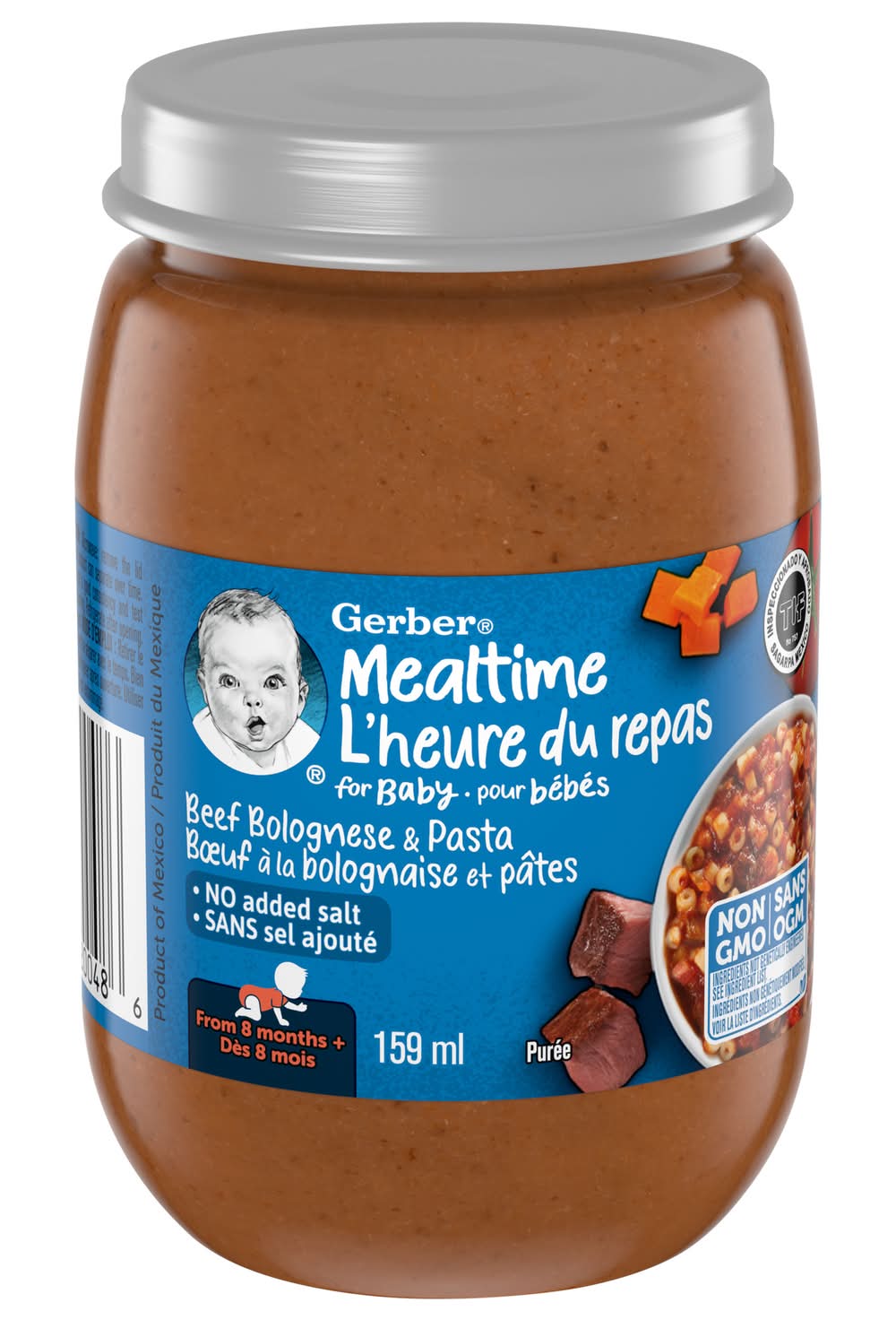 Gerber Mealtime Purée and Pasta, Beef Bolognese (159 ml)
