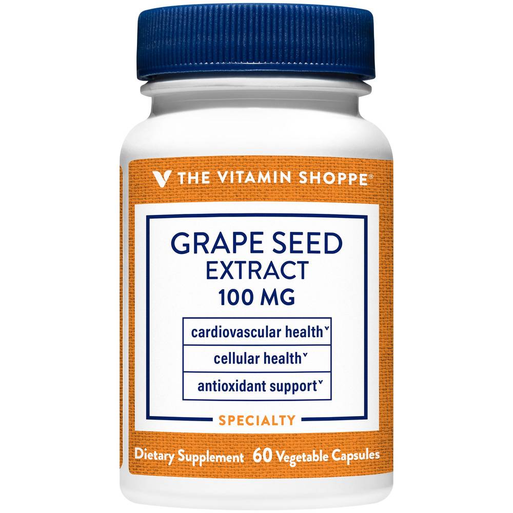 Grape Seed Extract - Antioxidant For Cardiovascular Health - 100 Mg (60 Vegetable Capsules)