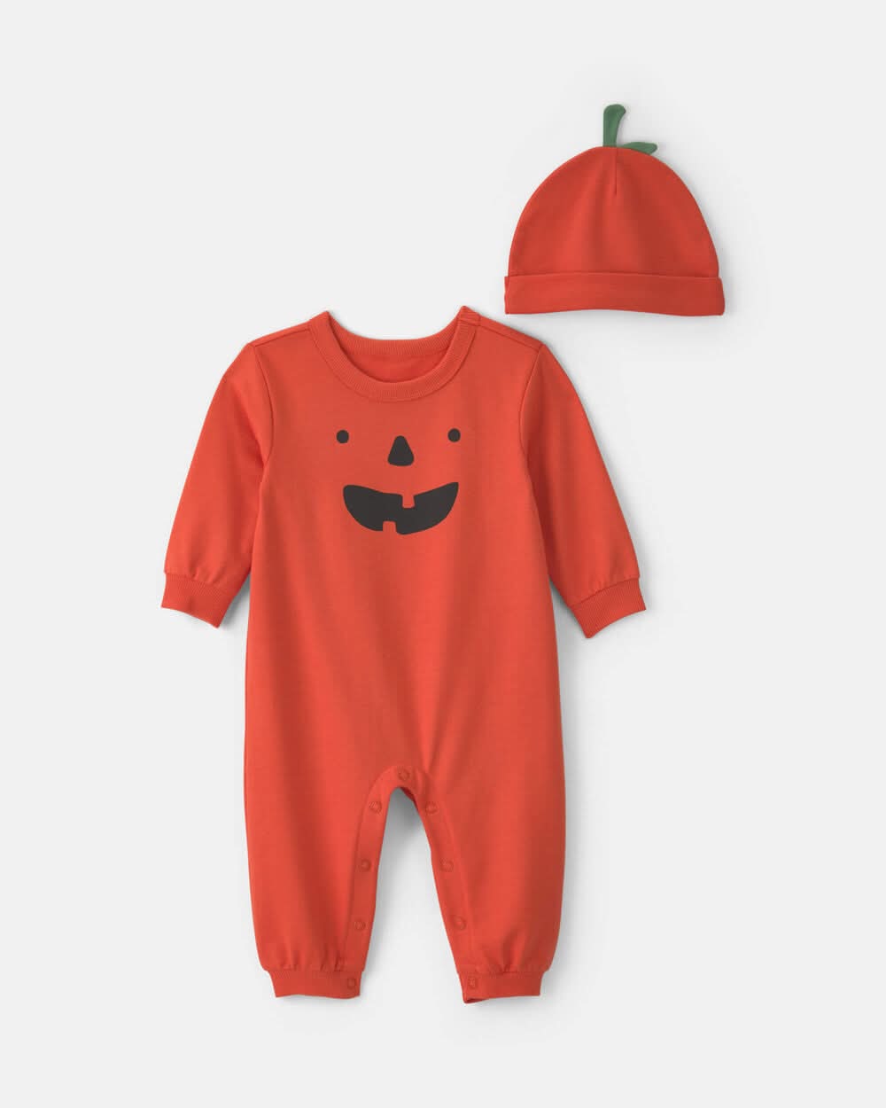 Baby 2-Piece Pumpkin Long-Sleeve Jumpsuit - Orange - 18M