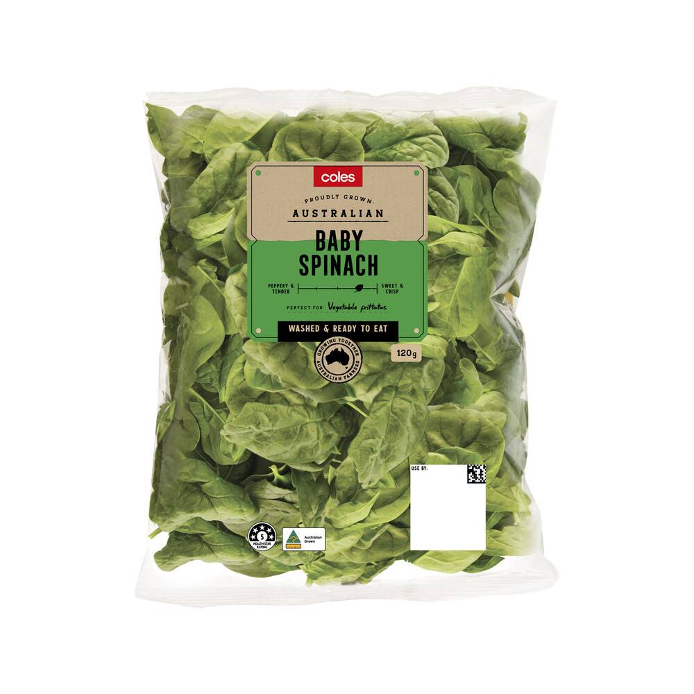 Coles Baby Spinach 120g