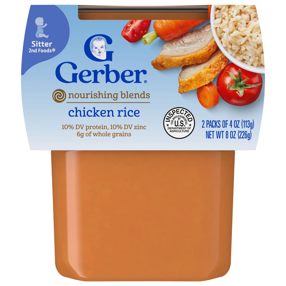 Gerber Power Blend Chicken Rice For Baby (8 oz, 2 ct)