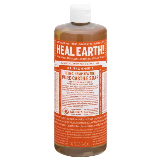 Dr. Bronner's 18-in-1 Hemp Tea Tree Pure-Castile Soap (32 fl oz)