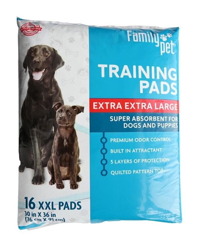 Family Pet Odor Control Training Pads, 30x36 in/XXL (16 ct)