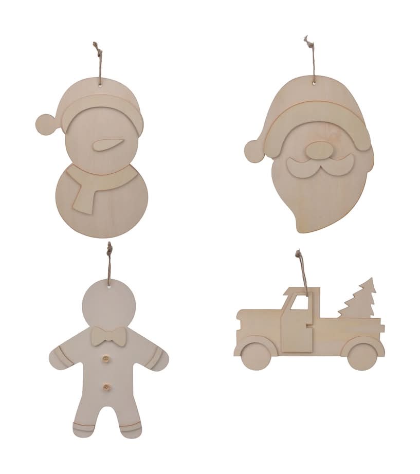 Crafters Square 2 Layer Diy Christmas Icon Hanging Signs (4 ct)