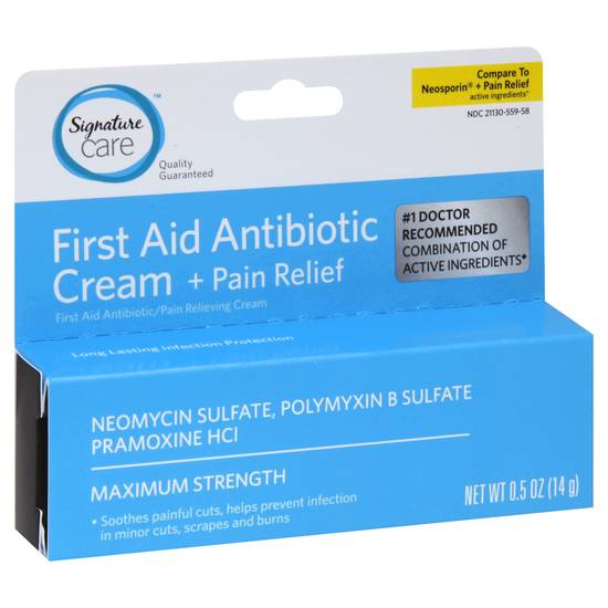 Signature Care Antibiotic Pain Relief Cream (0.5 oz)