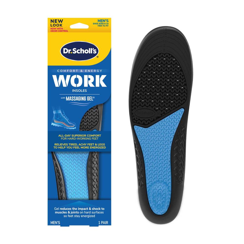 Dr. Scholl's Men's Comfort and Energy Work Insoles, Size 8-14, 1 pair