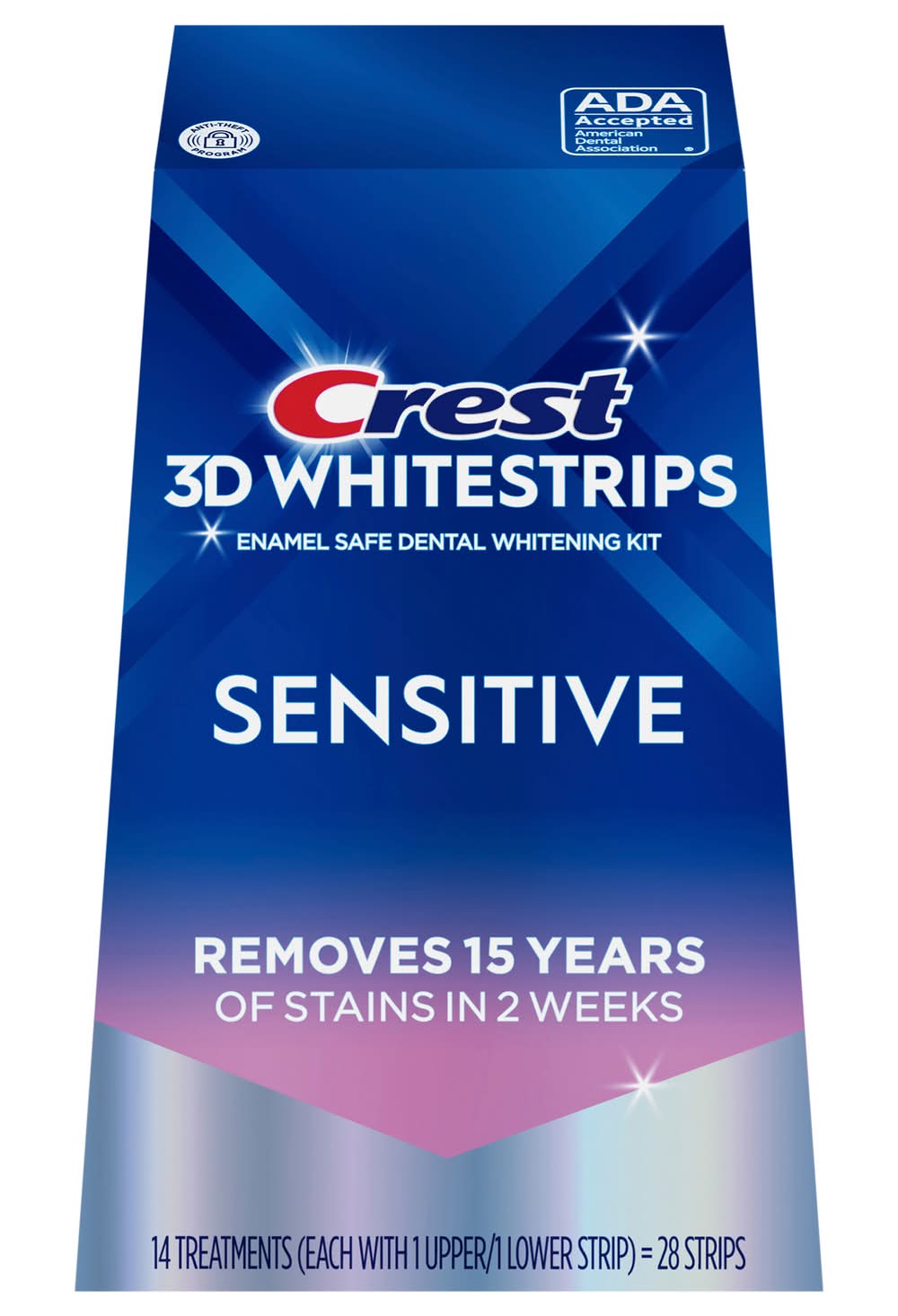 Crest 3D Whitestrips Sensitive At-Home Teeth Whitening Kit (28 ct)