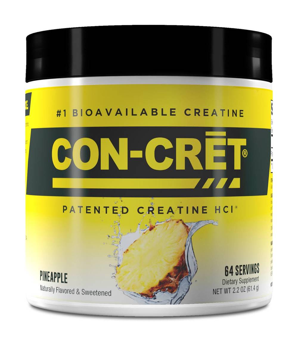 CON-CRĒT Patented Creatine Hcl Powder, Pineapple (2.2 oz)