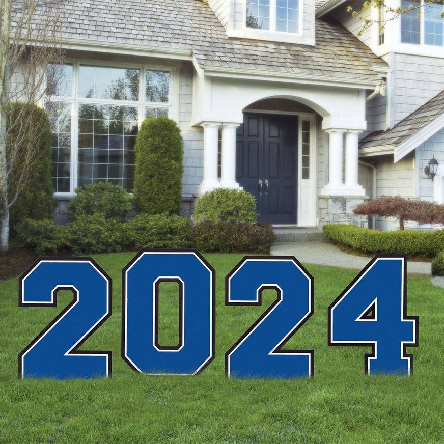 Party City 2024 Graduation Year Corrugated Plastic Yard Sign Kit ( 26.5in/royal/blue)